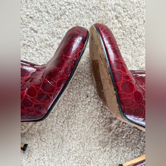 Kate Spade Katrina Burgundy Crocodile Alligator Boots - Picture 8 of 14